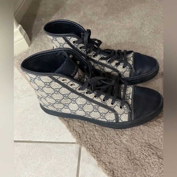 Gucci GG Brooklyn California High Top leather Logo monogram canvas sneakers shoe - Picture 8 of 13